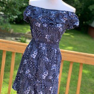 Hollister - Navy Off the Shoulder Summer Dress